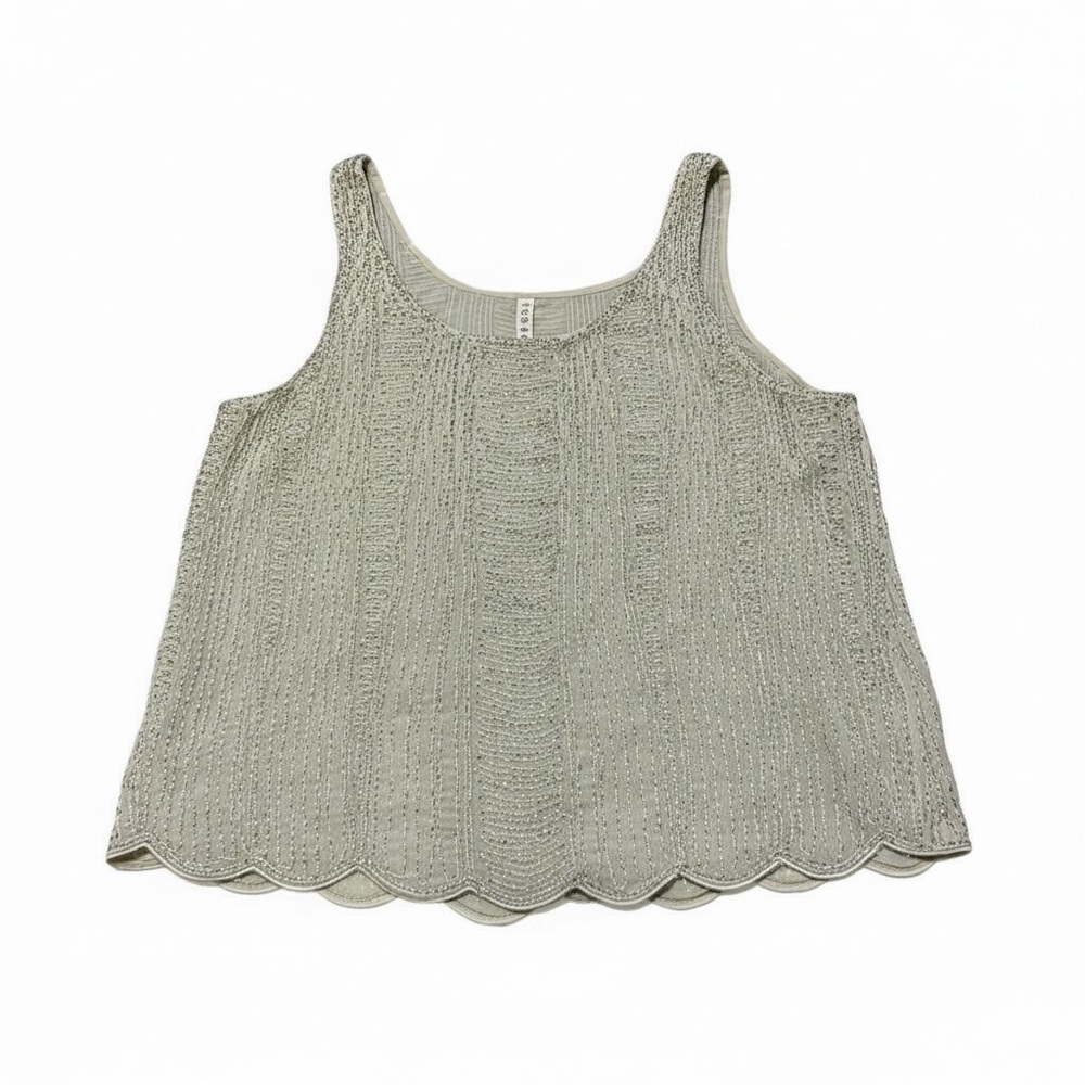 RAGA Embroidered Sequin Beaded Tank Top Flowy Sleeveless Shirt - Picture 2 of 4